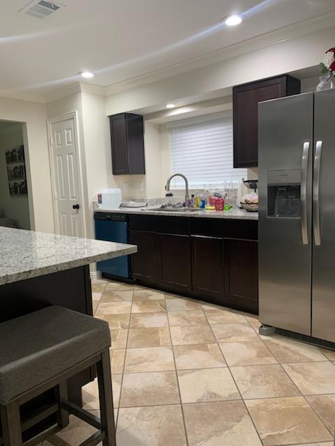 Water damage repair in a kitchen.